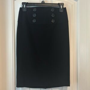 Black high waisted pencil skirt